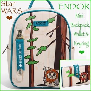 STAR WARS ENDOR Protect the Forests MINI BACKPACK, WALLET & KEYCHAIN!